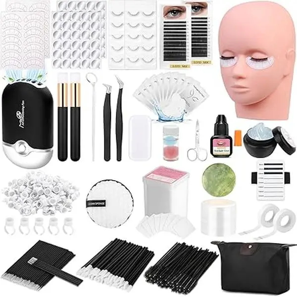Lashes Kit for Eyelash Extension Starter Kit with Eye Lash Mannequin Head Lashes Kit for Eyelash Extension Starter Kit with Eye Lash Mannequin Head