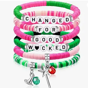 Magic Wand Witch Hat Beaded Stretch Bracelet for Women, Halloween Friendship Bracelet Witch Gifts & Party Costume Accessories