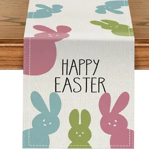 1pc,Happy Easter Bunny Ears Spring Summer Holiday Kitchen Table Decor, Indoor Outdoor Family Gathering Decoration, 1 Piece