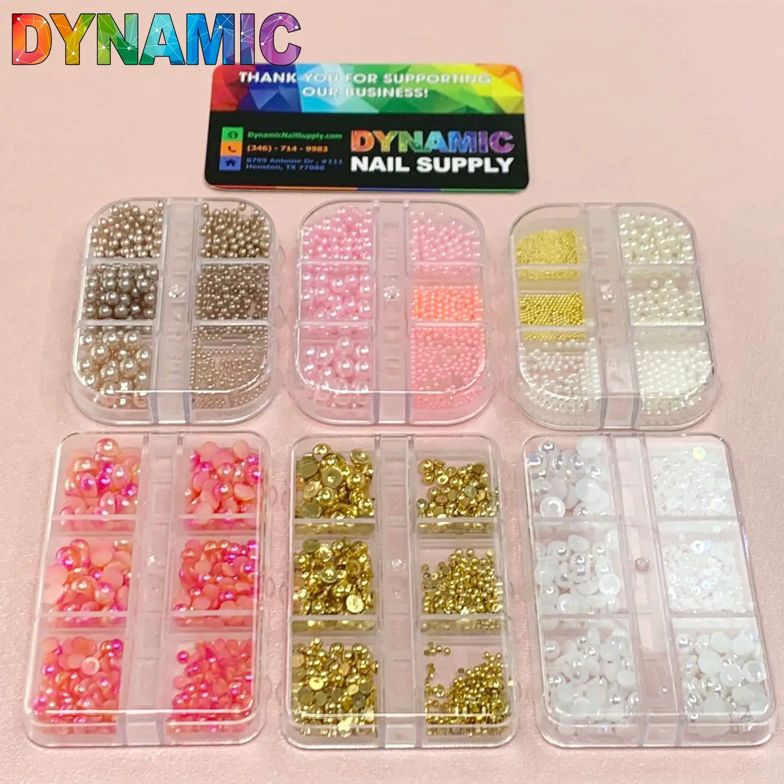 Iridescent Pearl Beads & Metallic Ball Beads, Nail Art Decoration Accessories for Nail Design