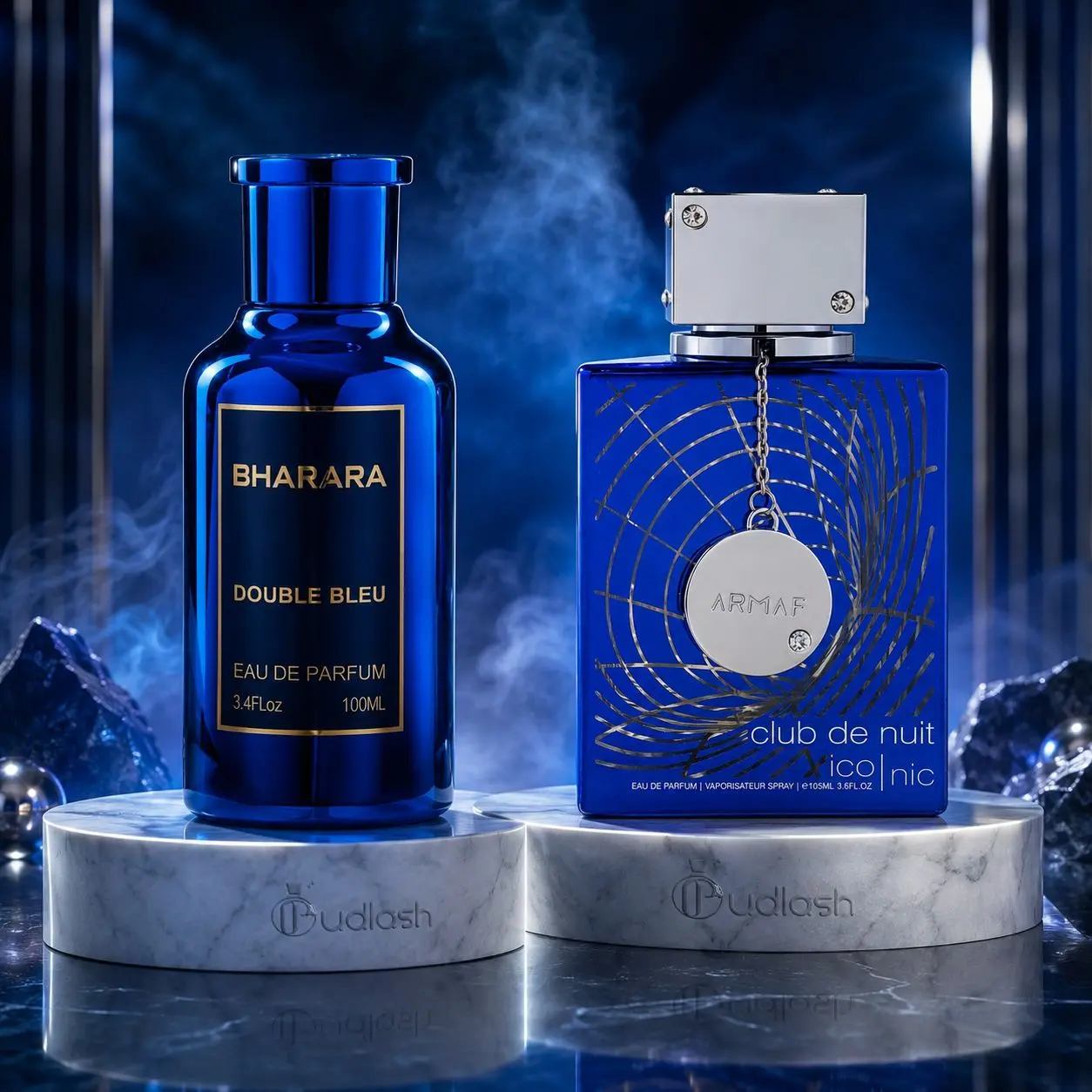 Bharara Double Bleu + Club De Nuit Iconic | Men's Fragrance | 100ML - 3.4 | Eau De Parfum | Grapefruit- Lemon, Pineapple