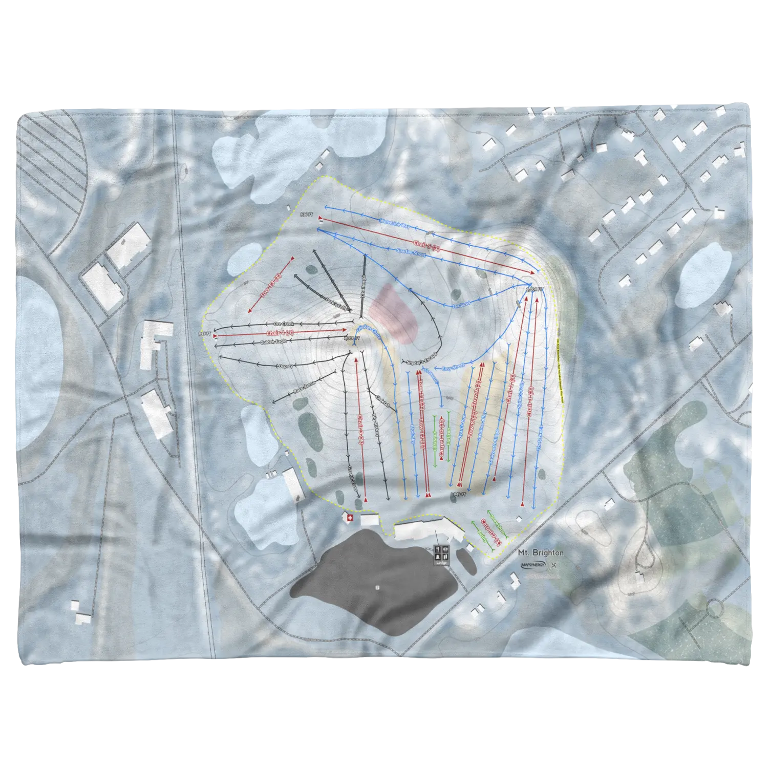Mt Brighton, Michigan Ski Resort Map Blanket