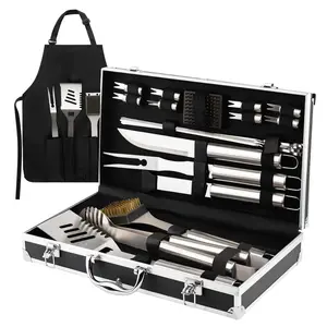 1 Set Heavy Duty BBQ Tool Set in Aluminum Case - Ultimate Father's Day Gift for Dad