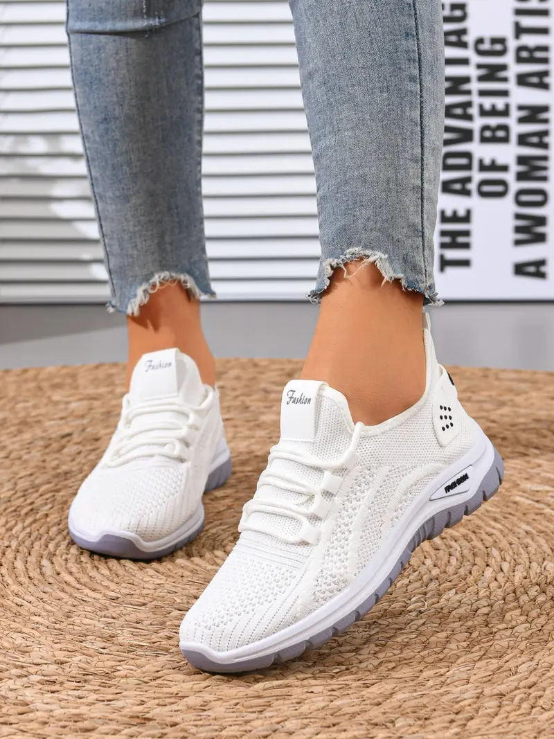 White Knit Sneakers Lightweight Athletic Running‎ Shoes Amazon.com | Akk Athletic Running Shoes for Womens - Tennis  main image 3