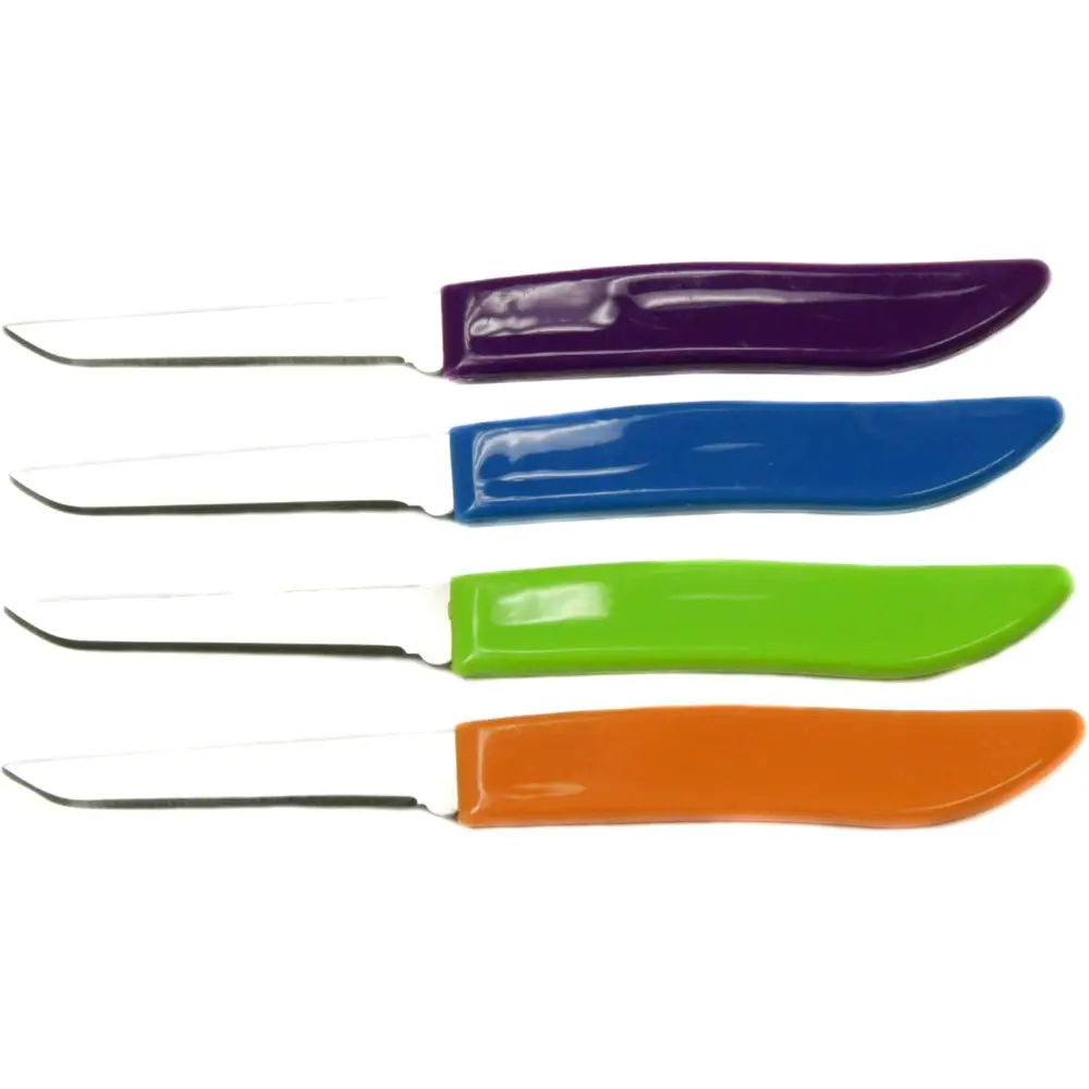 4-Piece Assorted Steel Paring Knives Set, 2.5-in Blade, 6-in Overall Length