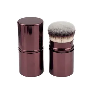 Single-pack Foundation Brush, Blush Brush, Aluminum Handle, Round Head Design Foundation Brush, Nail Brush, Soft Bristles, Convenient for Travel, Beginner Gift, School Makeup Brush