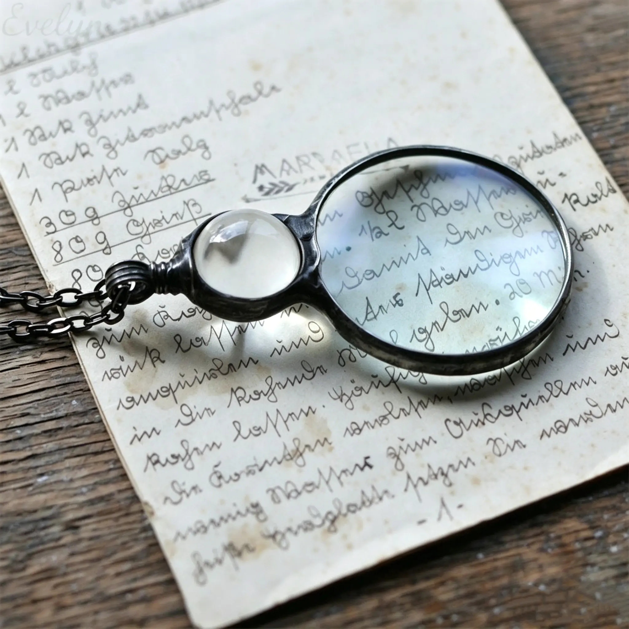 Vintage Magnifying Glass Necklace, Multicolor Gemstone Accent Functional Loupe Pendant, Silver Tone Jewelry for Daily Wear, Reading & Boho Styling