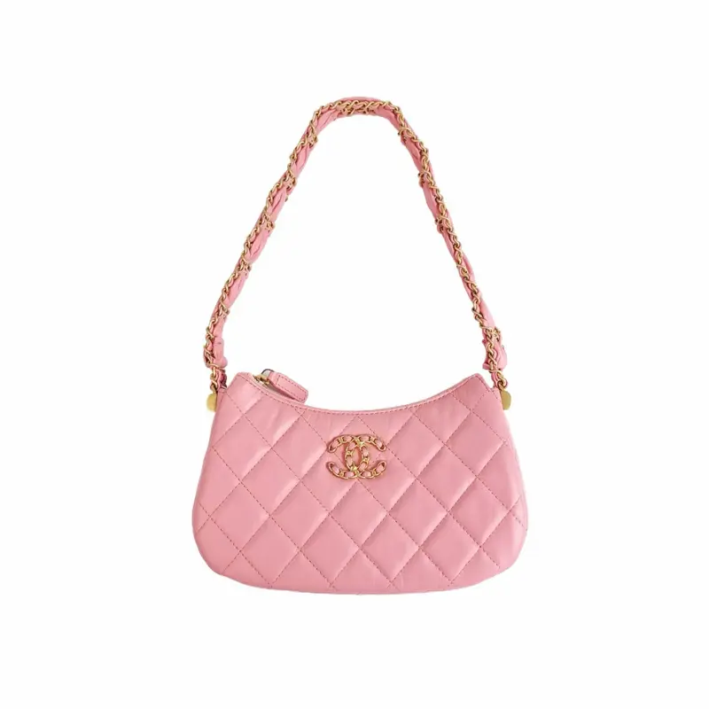 Pre-owned CHANEL leather Shoulder Bags pink calfskin pink shoulder bag