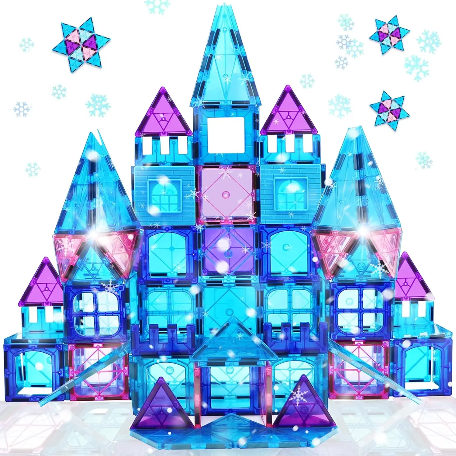 Magnetic Tiles 3D Building Blocks for Kids – Educational STEM Toy for Girls & Boys Ages 3–10, Princess Castle Pretend Play Set, Montessori Learning Toy for Ages 4–7, 6–8, Perfect Christmas Gift for Kids & Birthday Presents