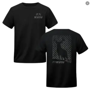 KUIU Hunting Graphic T-Shirt, Black Performance Outdoor Tee With Deer Silhouette Back Print And Logo Chest Design, Unisex Shirt For Big Game Hunters, Top Menswear Streetwear Casual