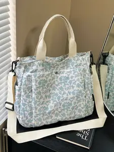 Fashion Floral Handbag, Multi-Functional Shoulder Bag, Crossbody Laptop Bag, Stylish Tote Bag for Daily Use, Versatile Accessory