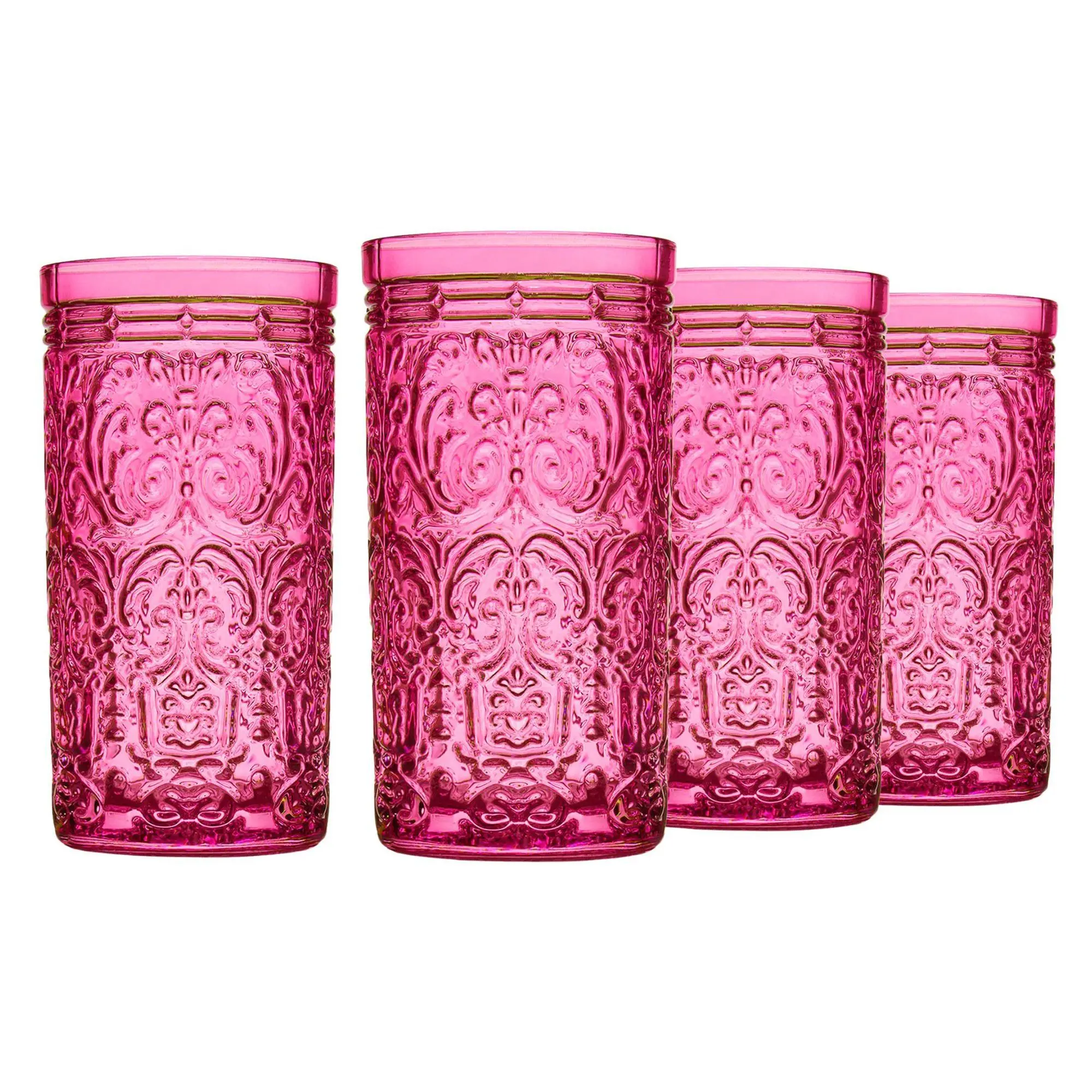 Godinger Jax Hot Pink Highball, Set of 4
