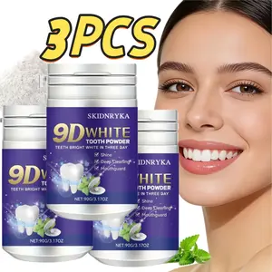 3-Pack 9D White Hydroxyapatite Toothpaste Powder – Portable Deep Cleaning Whitening Formula, Gentle Dental Care, Long-Lasting Fresh Breath, Gentle Ingredients Protect Dental Health, For Daily Use, Sensitive Teeth Care