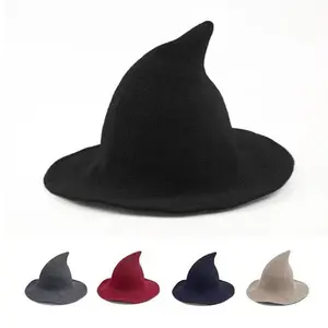 Women's Halloween witch hat knitted hat, suitable for daily gatherings, parties, makeup, dance costumes, accessoriesGift