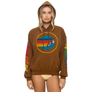 AVIATOR NATION RELAXED PULLOVER HOODIE - CINNAMON