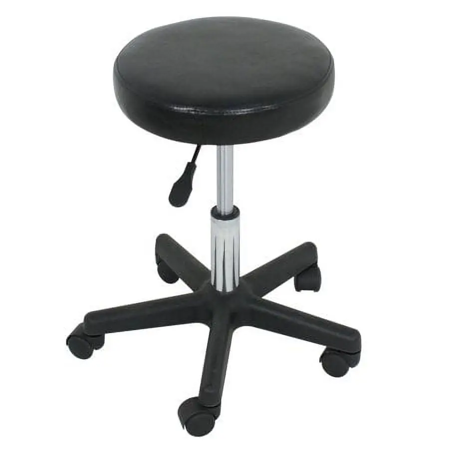 Segawe Adjustable Hydraulic Lift Barber Chair - 250 lbs Capacity, Black Modern PU Leather Upholstery, PU Cushion, 3 Thickness Stool Surface, 360-Degree Swivel Rolling Base, Heavy-Duty Steel Frame, Ergonomic Commercial Office Furniture for Barbershops, 360