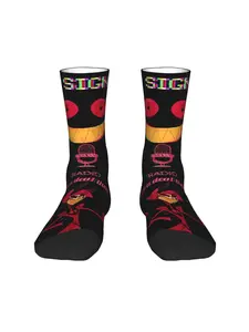 1 Pair Happy Funny Men's compression Socks Day Jobs Vintage Harajuku Hazbin Hotel Alastor Hip Hop Novelty Pattern Crew Crazy Sock Gift Printed