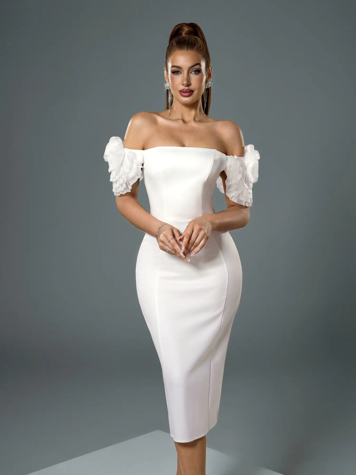 Graduation Knee Length Dress Bodycon White Commencement Dresses Wedtrend Women Bodycon Graduation Dress Off The Shoulder Graduation Knee Length Dress Bodycon White Commencement Dresses Wedtrend Women Bodycon Graduation Dress Off The Shoulder