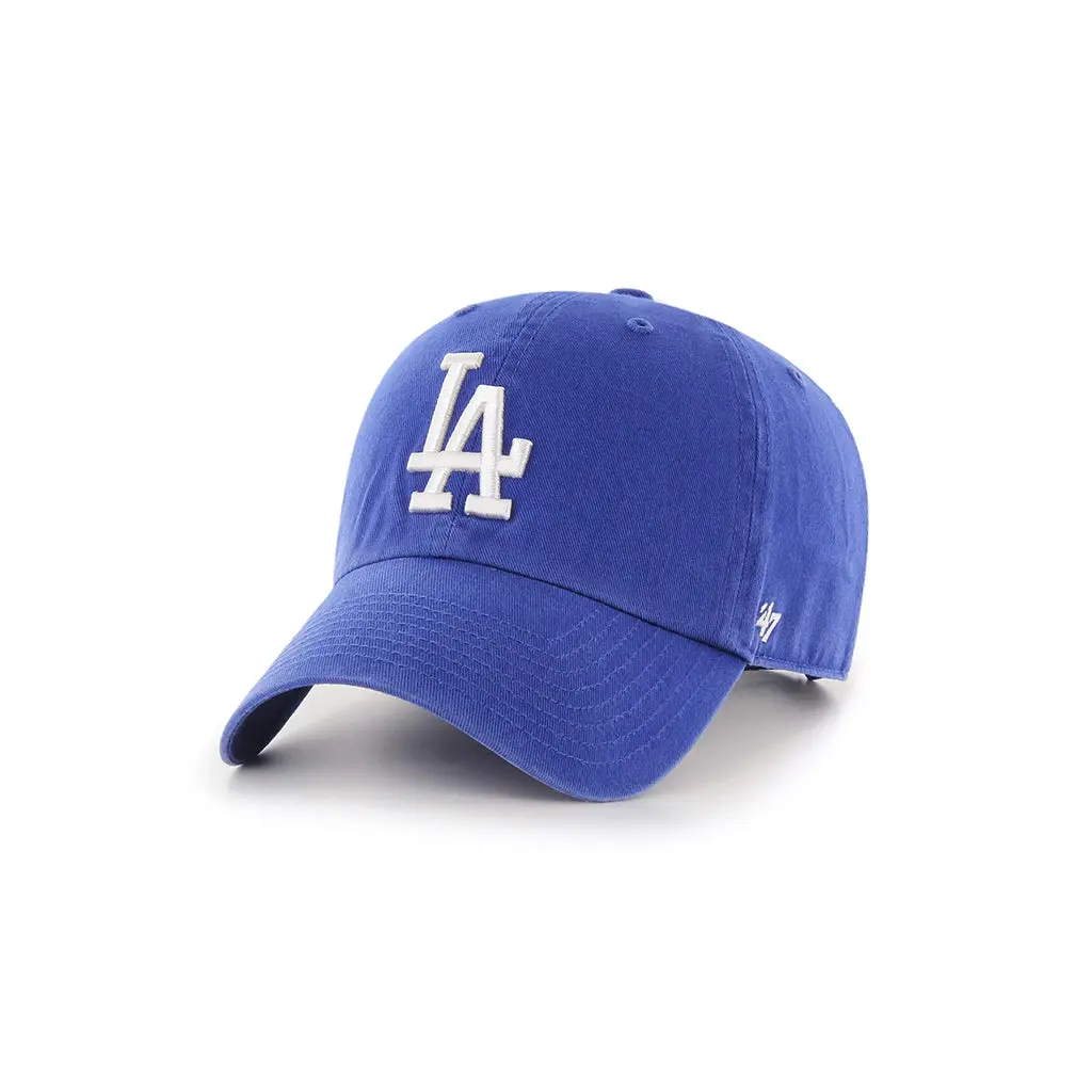 47 Dodgers Royal Blue Casual Clean Up Hat - Adjustable Cotton Twill Cap, Garment Washed, Raised Embroidery Fashion Accessory