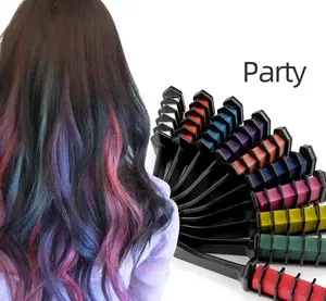 1 Set 10-Color Hair Chalk Comb, Temporary Hair Dye Comb  for Kids/Teens/Adults, Washable Hair Chalk Comb for Birthday Christmas New Year Cosplay Hair DIY Party