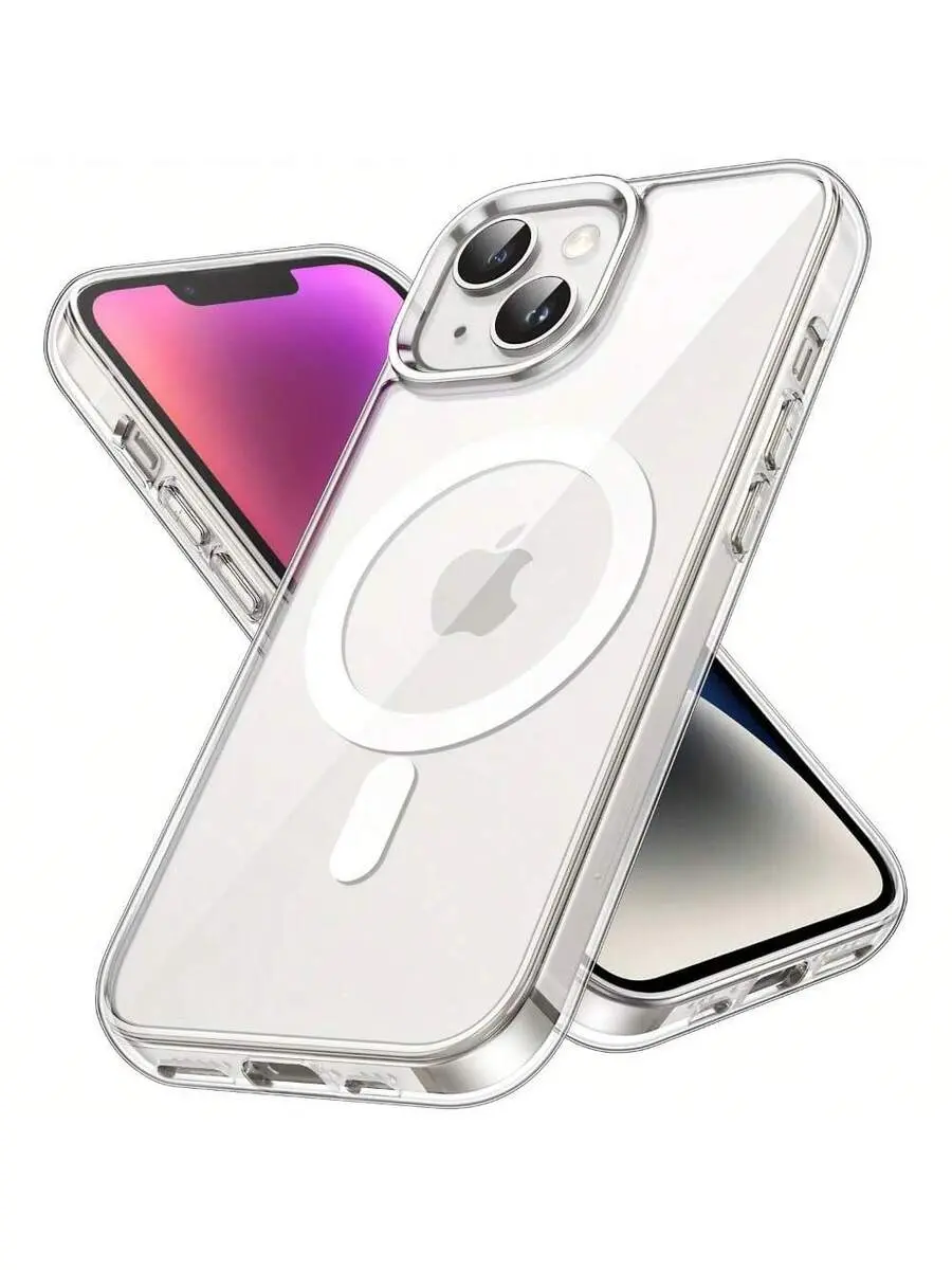 Magnetic Clear Phone Case For IPhone 17/17 Air/17 Pro/17 Pro Max/16/16e/15/14/13/12/11 Plus/Pro/Pro Max - Compatible With Wireless Charging