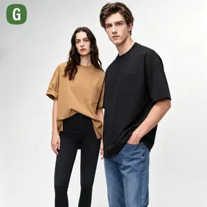 1 Pack Unisex fashion Oversized Tshirts 206g Heavyweight Cotton Pocket Tee Boxy Fit Crewneck Gym Vintage T Shirts Workout Thick Baggy Tees 2026 Big and Tall