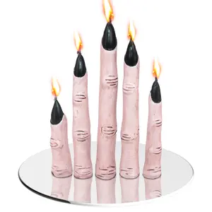 5-piece set of Halloween finger candles, ornaments, and ghost decorations, perfect as gifts, desktop home decor