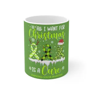 Christmas Lymphoma Cancer Ceramic Mug 11oz