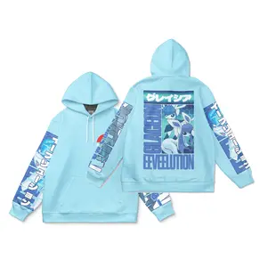 Glaceon Streetwear Hoodie - Ape Zip Hoodie - Hoodies Japanese Anime Style Zip Up Hooded Sweatshirts Men Women Fashion Y2k Oversized Pullovers