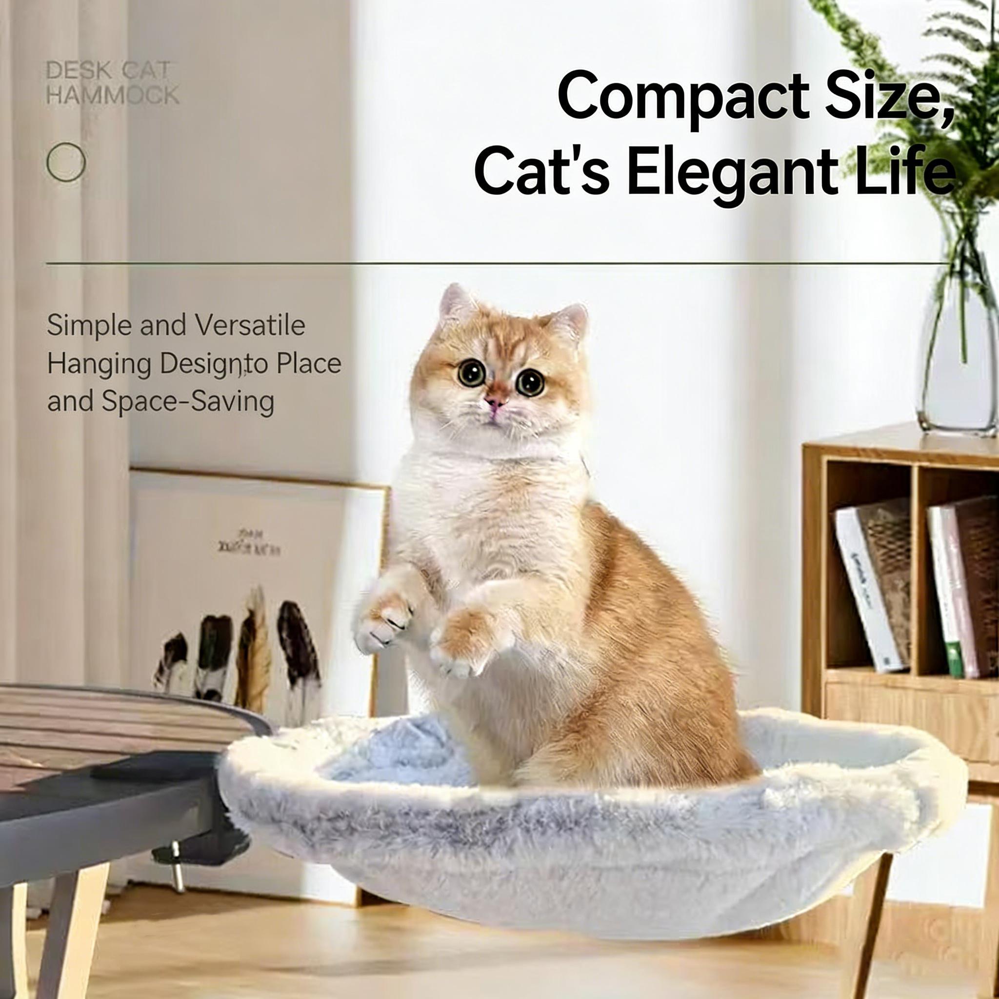 Cat hammock, durable desktop bed for workspaces, gamers, and office staff. High-quality, sturdy, and comfortable, easy to set up, supports up to 45 lbs. Perfect for cat companionship—a must-have for cat lovers. Cat hammock, durable desktop bed for workspaces, gamers, and office staff. High-quality, sturdy, and comfortable, easy to set up, supports up to 45 lbs. Perfect for cat companionship—a must-have for cat lovers.
