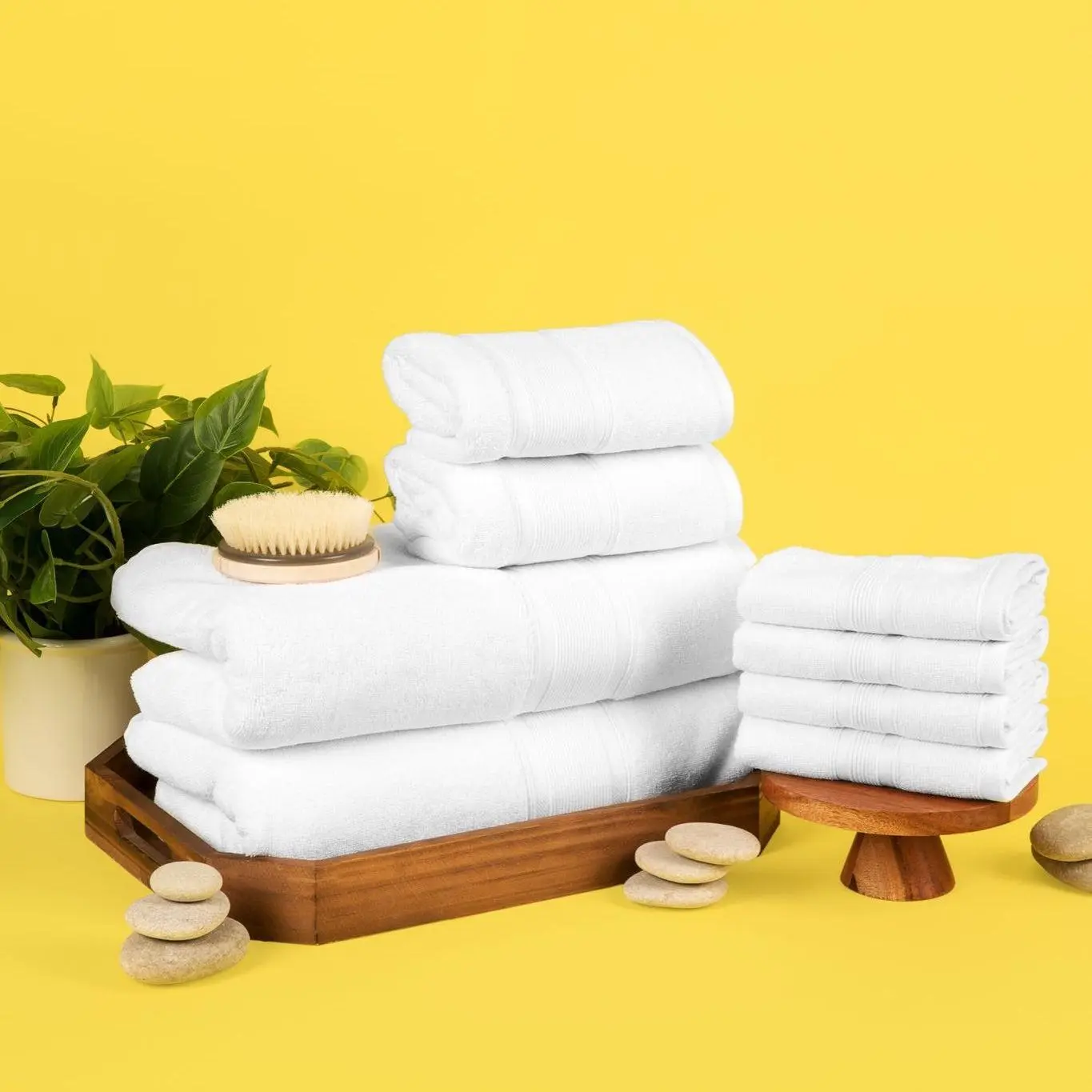 Premium Turkish Cotton White Towels