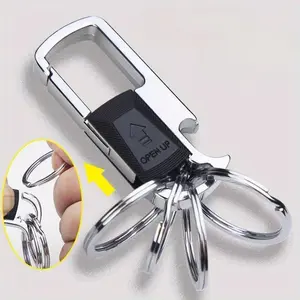 Men’s Metal Car Keychain Push-Pull Switch Zinc Alloy Keychain with 4 Detachable Key Rings & Bottle Opener Gift for Men AF834764