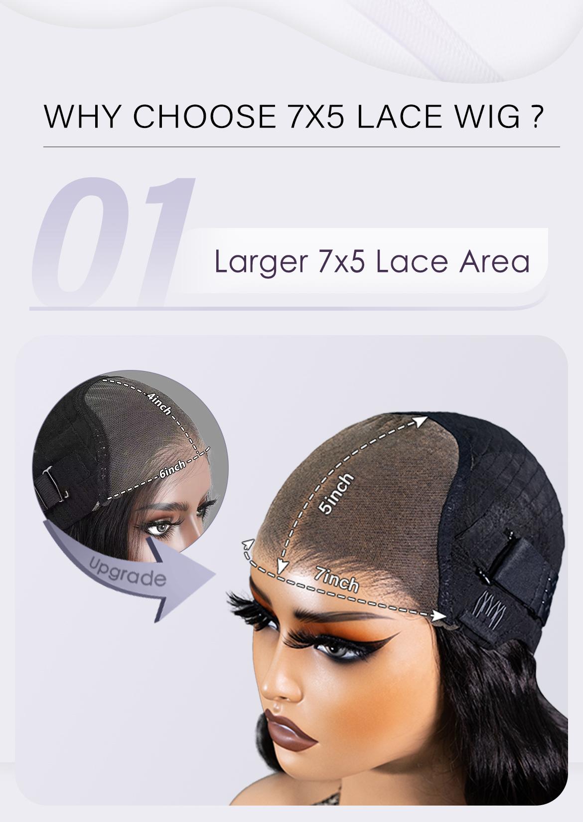 Wavymy Pre-Cut Lace Wig Put On and Go Wigs Reddish Brown Kinky Curly 7x5 Lace Closure Wig Wear Go Glueless Beginner Wig