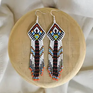 Nordic Wolf - Ancestral Beaded Earrings for Free Spirits - Handmade by Mexican Artisans - Mother Sierra