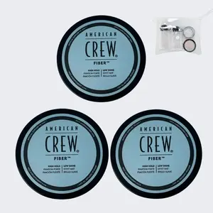 American Crew Fiber Pack of 3 + FREE Travel Bottle |High Hold Low Shine Men's Hair Product – 3oz
