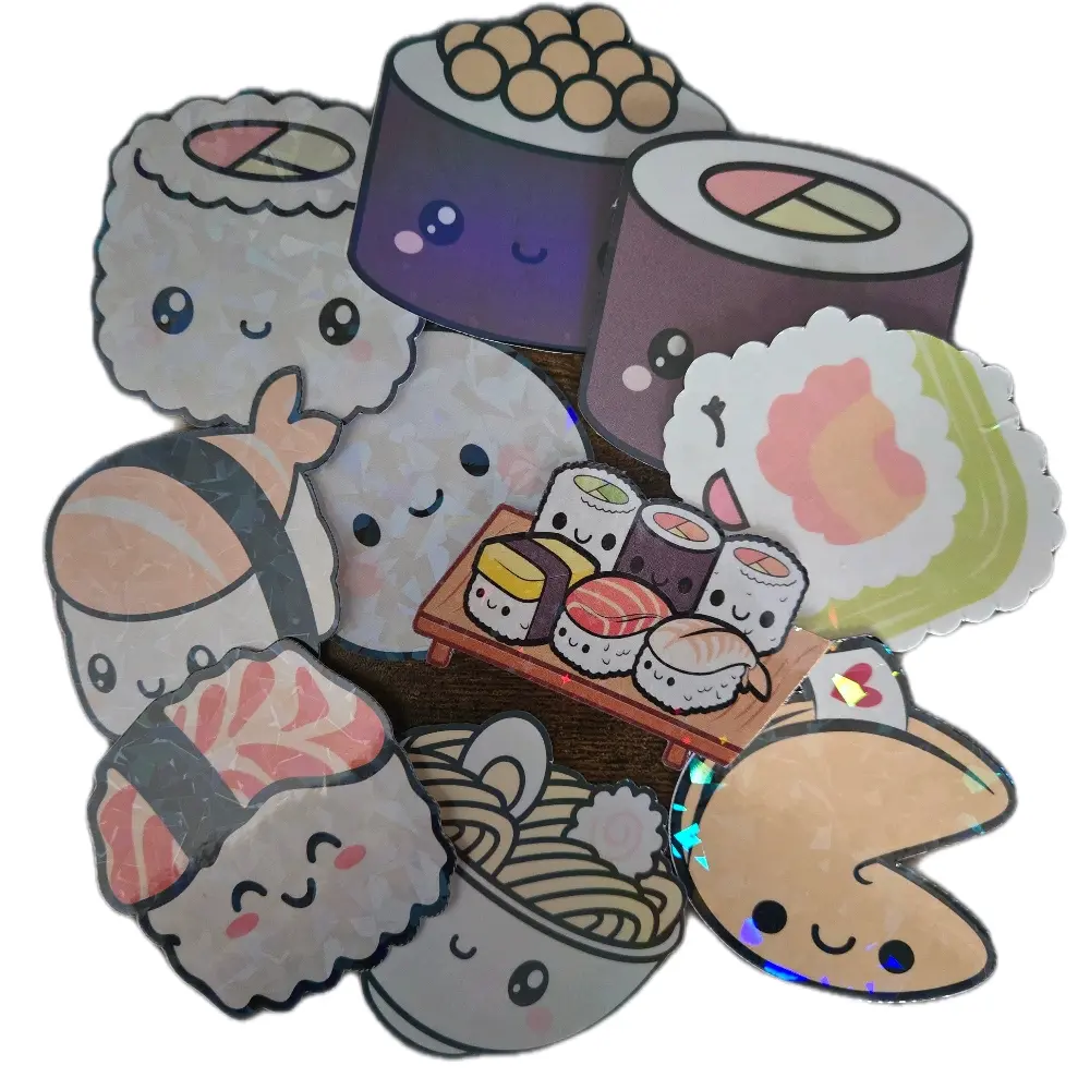 Suchi Sticker Set of 10 - Adorable Sushi and Noodle Designs Perfect for Your Collection