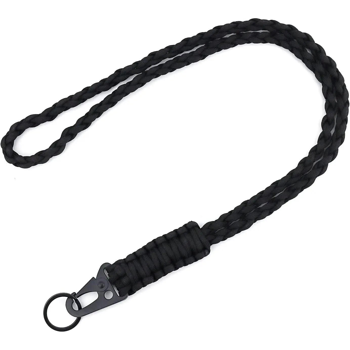 Sturdy Synthetic Heavy-Duty Lanyard for Men - Casual Everyday Adventure Use, Parachute Rope Necklace with HK Clip & Key Ring (Office Identification Badge Accessory)