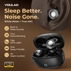 Mini Sleeping Earbuds ANC Noise Canceling Wireless Bluetooth Headphones Built-in White Noise Mic Comfort for Side Sleepers