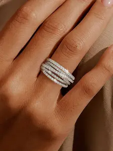 1PC Vintage Line Wrap Zircon, Stackable Unique Rings for Women Christmas Gift All-match Wedding Engagement Ring for Party Dating Daily Decor Accessories as Anniversary Valentine's Day Gift for Girlfriend