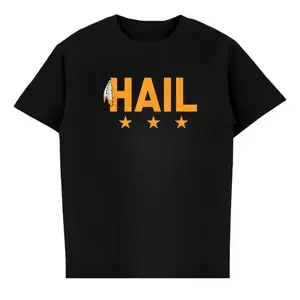 WST Commanders Hail Text Graphic Tee Casual Cotton Men's Shirt - SuperB Champs 2025 Graphic Tee - Football Club Fan Shirt, Cotton, Classic Fit