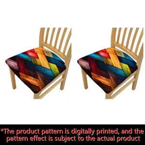 2pcs Fashionable Simple Dining Chair Covers, Vintage Plaid Pattern, Washable, Protective, Suitable for Restaurant Living Room Office Home Festival Decor