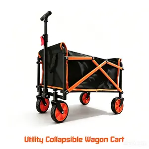 Outdoor Folding Cart (330-lb Capacity) — Featuring an Adjustable Handle, All-Terrain Wheels, and Compact Fold-Down Size; Ideal for Shopping and Camping. outdoorfun