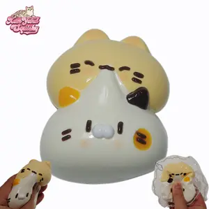 One-Bite Kitty Squishy, Handmade taba squishy, Food-Grade Silicone Slow-Rising Rebound Squishy, Sticky Squeeze Toys Gift, Fidget Toys for Stress Relief, Non-Toxic Sensory Toys (2.65oz/75g)