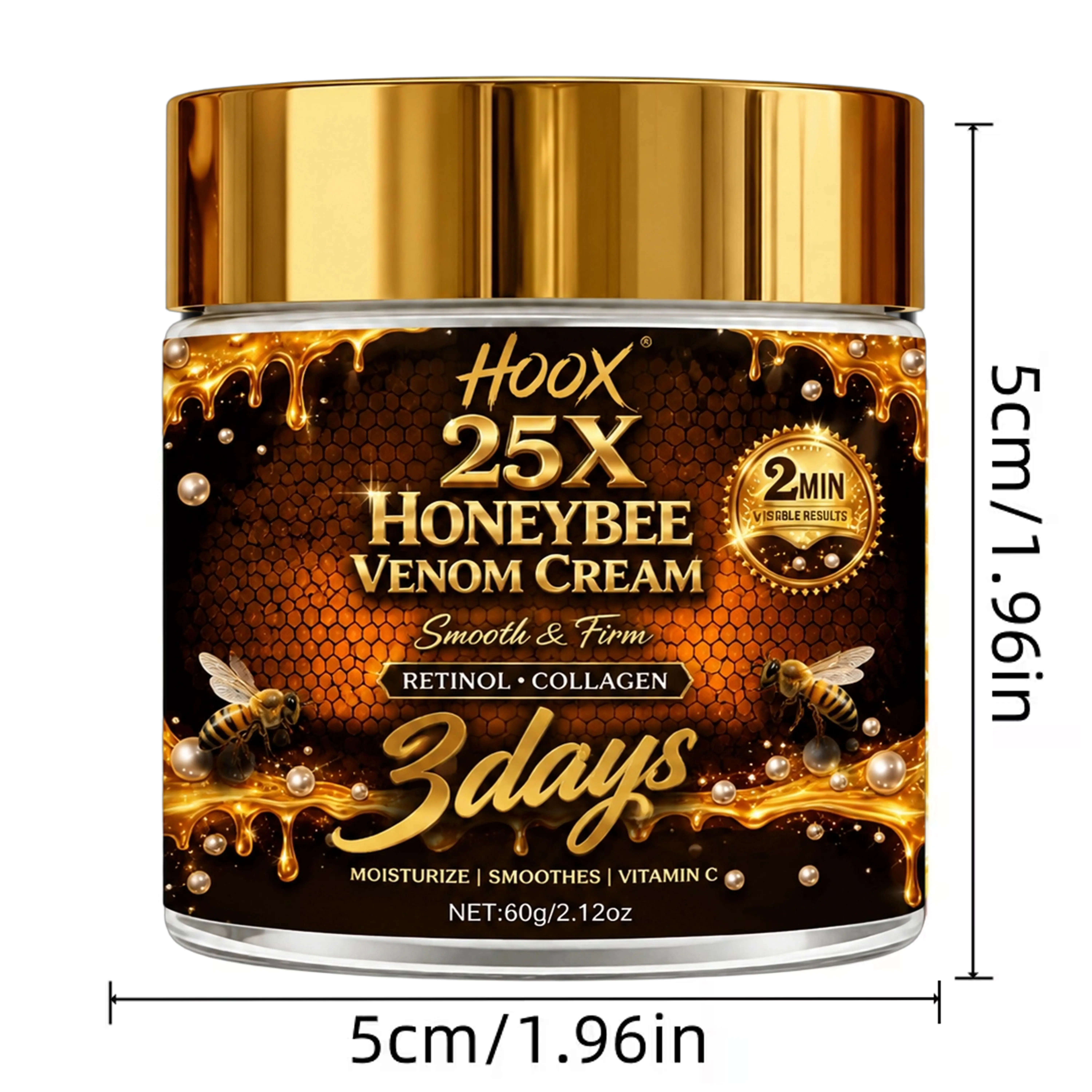 Instant Elastic Firming Cream, 25x Bee Venom Lifting Effect in 2 Minutes, 48-Hour Deep Hydration for Lifting & Firming Skincare. Refines the appearance of fine lines for visibly tighter skin, suitable for all skin types