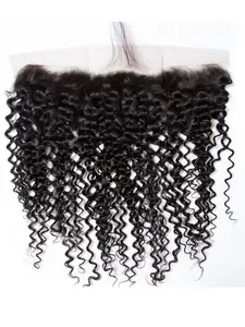 1 Piece Kinky Curly Wigs Lace Frontal 13x4 Ear To Ear Lace Closure Natural Color Brazilian Remy Hair Pre-Plucked Hairline