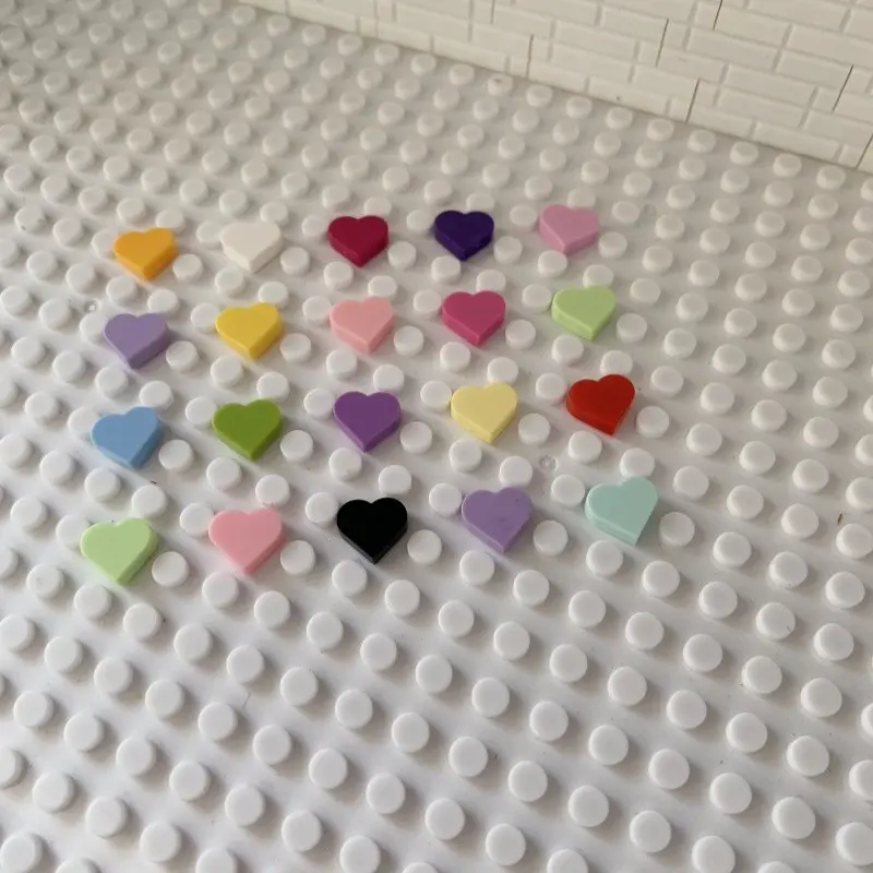 200pcs MOC 39739 Tile Round 1x1 Heart Building Blocks Sets Love Peach Compatible with Educational Creative Kids Children Toys