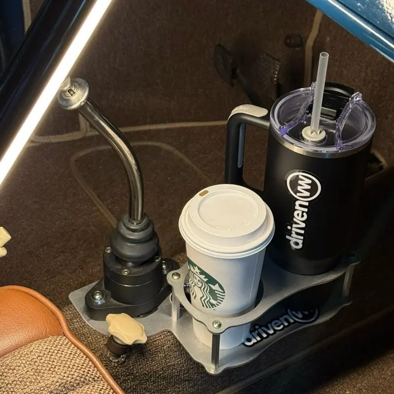 Vintage Volkswagen Cup Holder . Mounts right under the shifter ! RHD or LHD