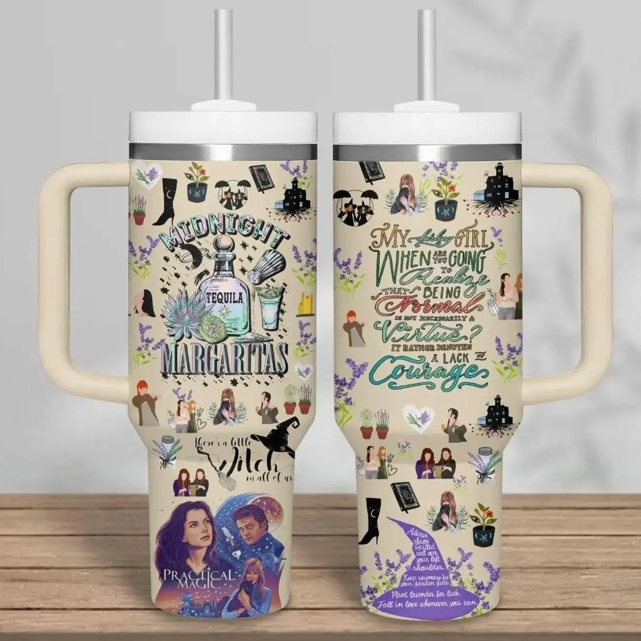 Practical Magic Movies Custom 40 oz Tumbler With Handle