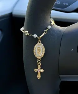 Heart Steering Wheel Rosary Charm Accessory - Rosary Car Charm Accessory - Car Accessory -  Car Decor - Unique Trendy Car Charms
