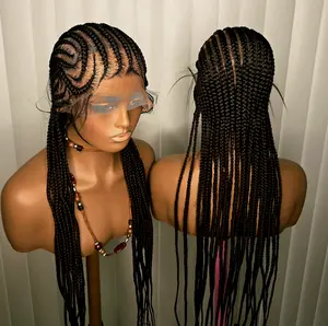 Brown Cornrows Synthetic Braided Wig for Classic Aides with Natural Look and Durable Braids Unisex Comfortable and Manageable